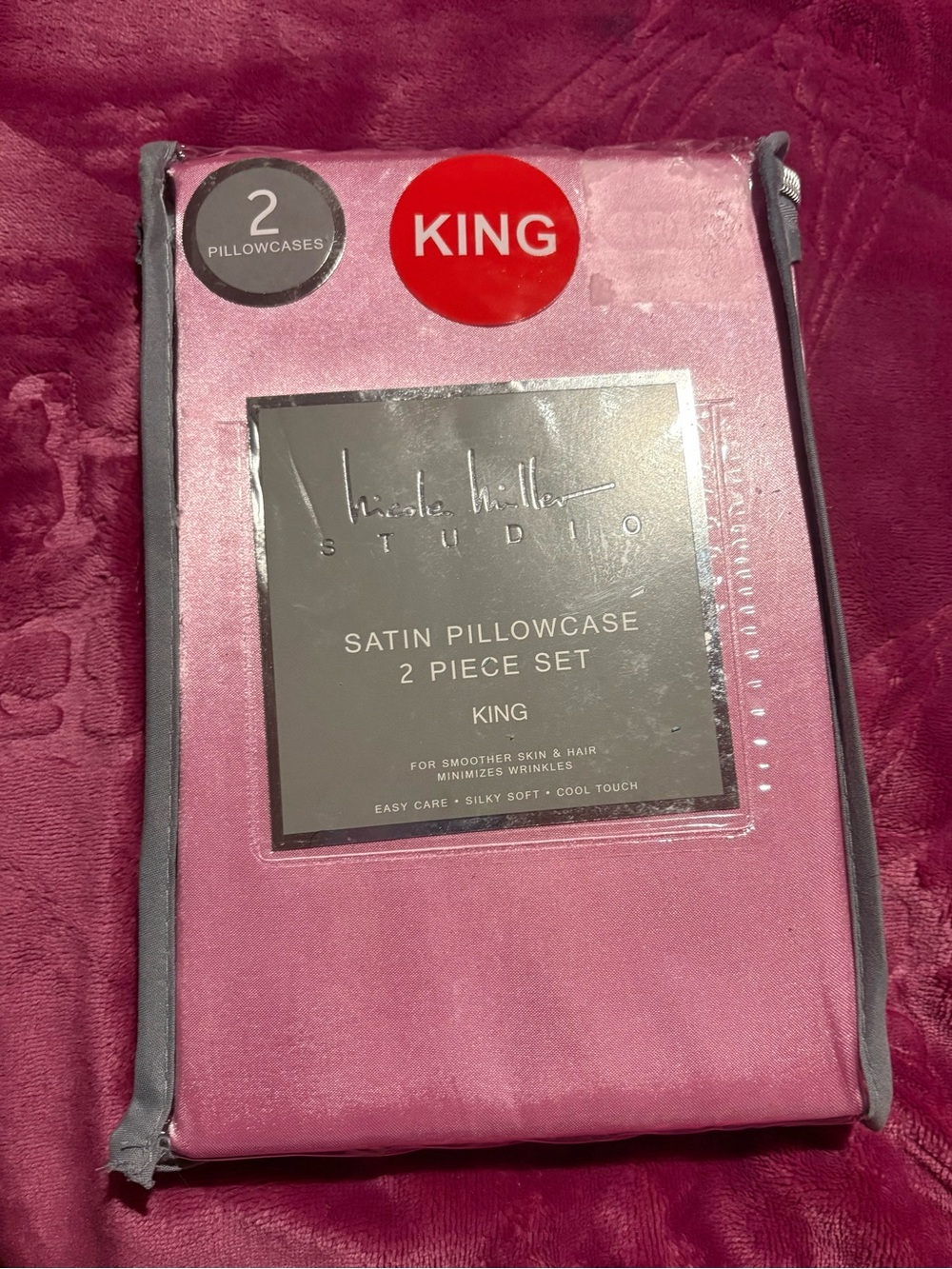 Nicole Miller Satin Pillowcase Set in lilac - King 2-Pack